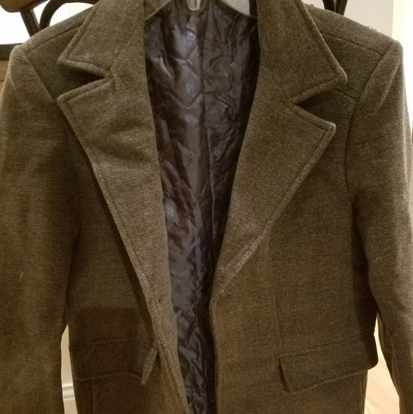 calico wool trench coat newport